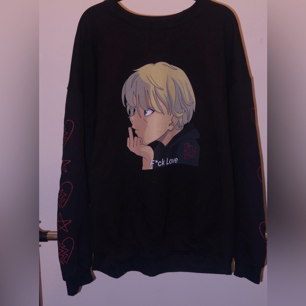 Black TheKidLaroi Graphic Crewneck Sweater From The F Love Collection